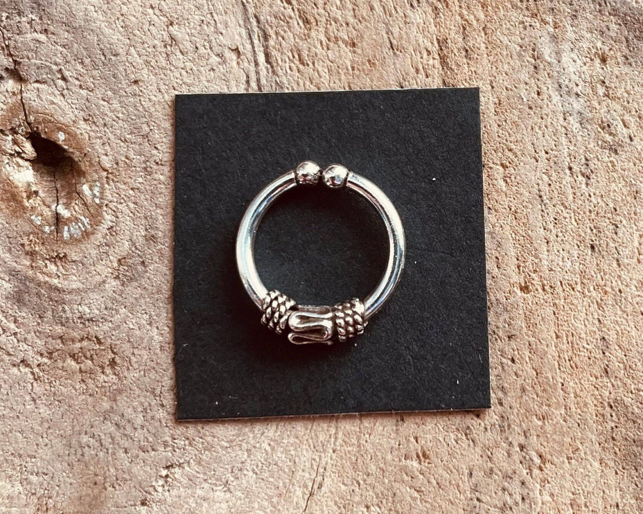 Septum Hoop Sterling Silver 925 ,Fake Septum Jewelry, Septum Hoop, Daith Earring, Tattoo, Yoga, Ethnic Jewellery, Boho, Hypoallegernic