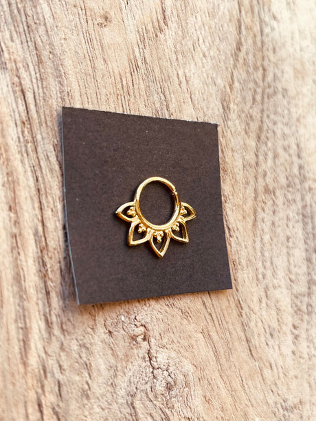 Gold Nose Ring Septum Hoop Sterling Silver 925 , Septum Jewelry, Septum Hoop, Daith Earring, Ethnic Jewellery, Boho, Hypoallegernic