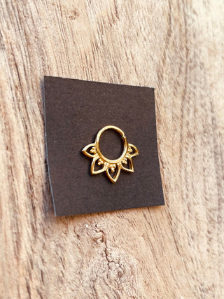 Gold Nose Ring Septum Hoop Sterling Silver 925 , Septum Jewelry, Septum Hoop, Daith Earring, Ethnic Jewellery, Boho, Hypoallegernic