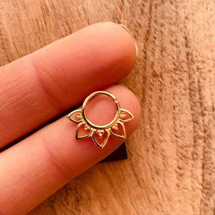 Gold Nose Ring Septum Hoop Sterling Silver 925 , Septum Jewelry, Septum Hoop, Daith Earring, Ethnic Jewellery, Boho, Hypoallegernic