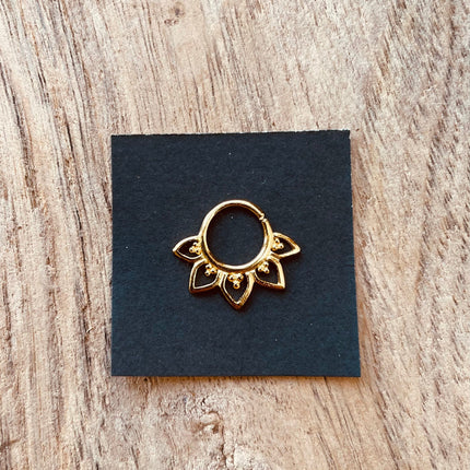 Gold Nose Ring Septum Hoop Sterling Silver 925 , Septum Jewelry, Septum Hoop, Daith Earring, Ethnic Jewellery, Boho, Hypoallegernic