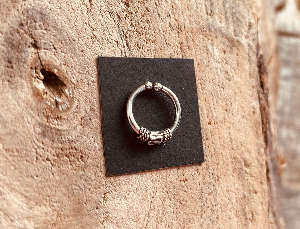 Septum Hoop Sterling Silver 925 ,Fake Septum Jewelry, Septum Hoop, Daith Earring, Tattoo, Yoga, Ethnic Jewellery, Boho, Hypoallegernic