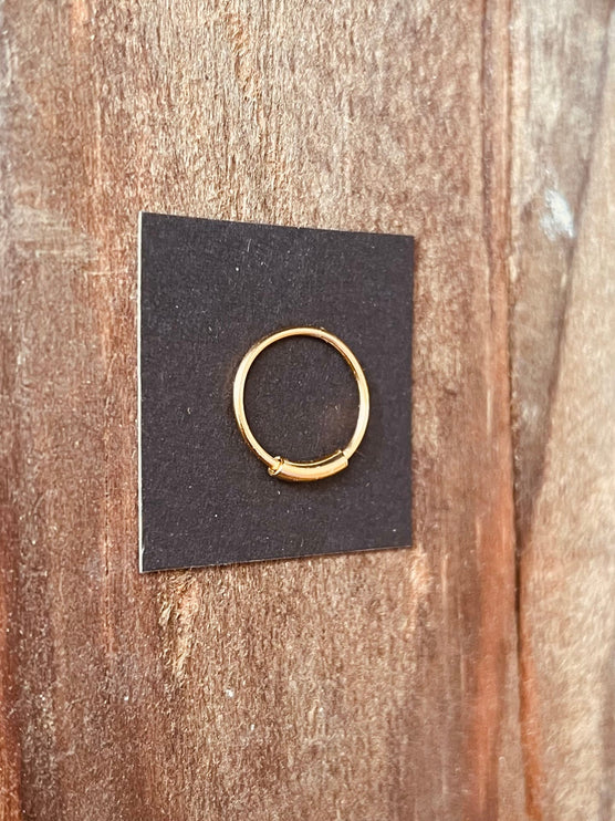 Simple Gold Nose Ring 9mm Hoop Sterling Silver 925 / Septum Jewelry / Septum Hoop / Daith Earring / Ethnic Jewellery / Hypoallegernic